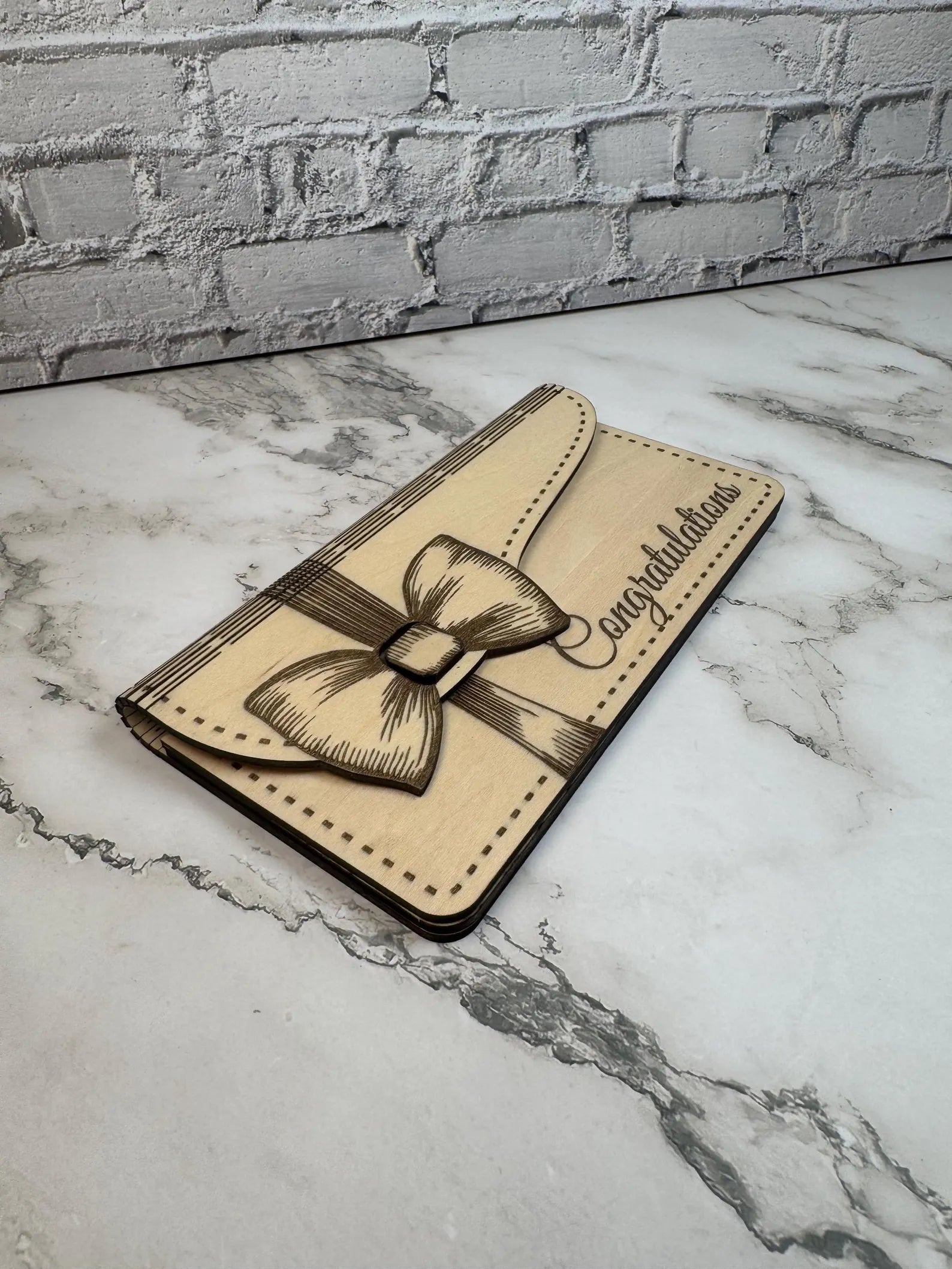 Personalized Wooden Money Envelope  Engraved Gift Card Holder