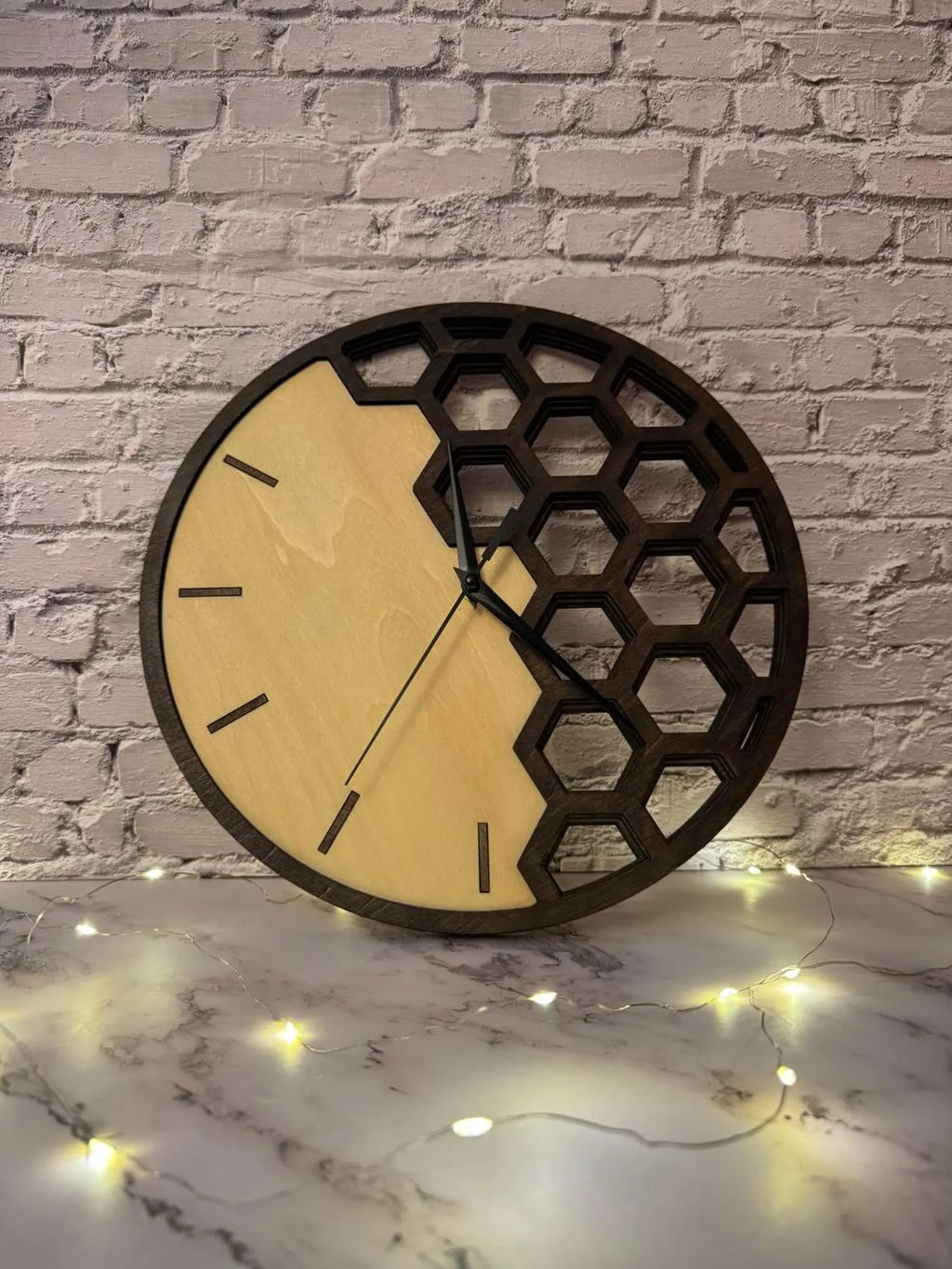 Honeycomb Wooden Clock