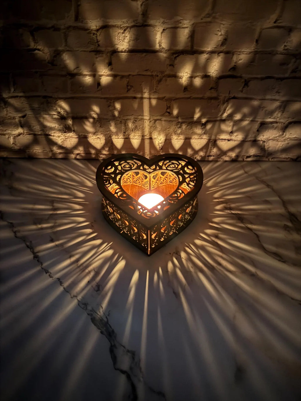 Heart Shaped Wooden Candle Holder