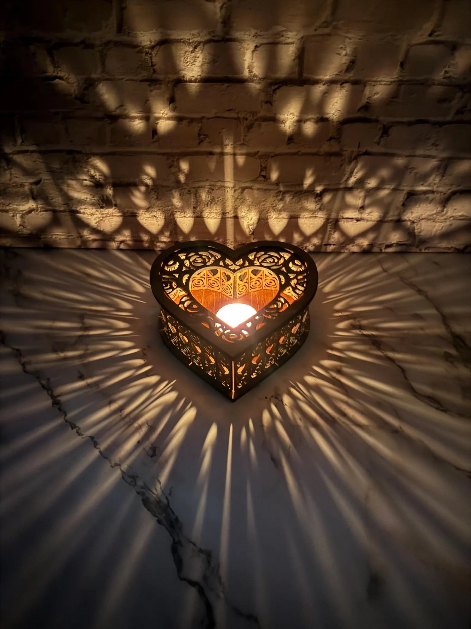 Heart Shaped Wooden Candle Holder