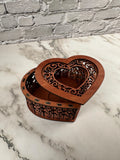 Heart Wooden Candle Holder with Flowers