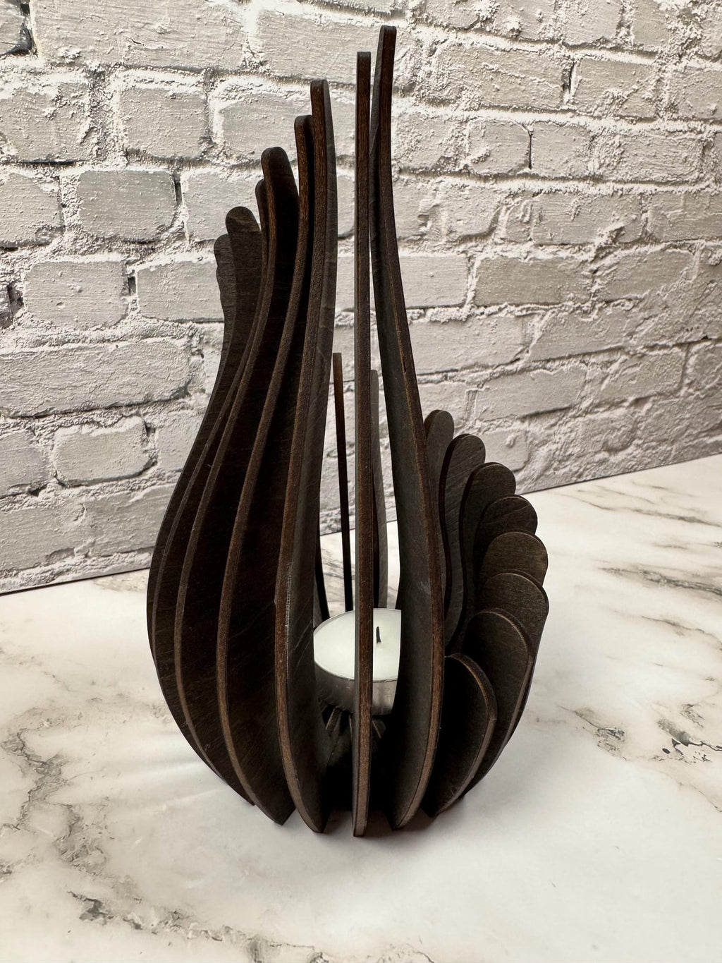 Sculptural Wooden Candle Holder