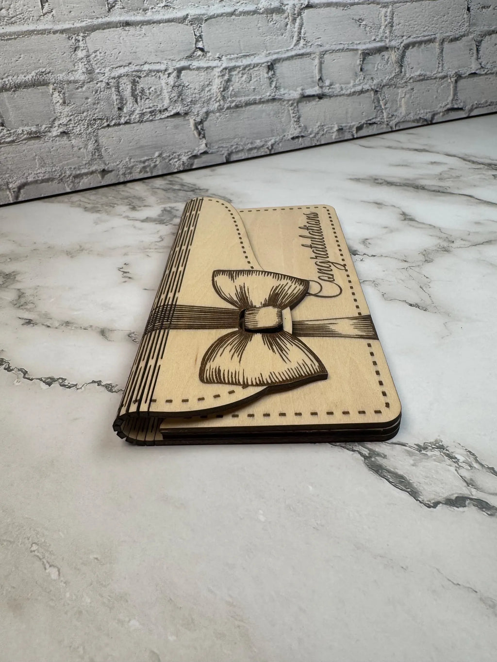 Personalized Wooden Money Envelope  Engraved Gift Card Holder