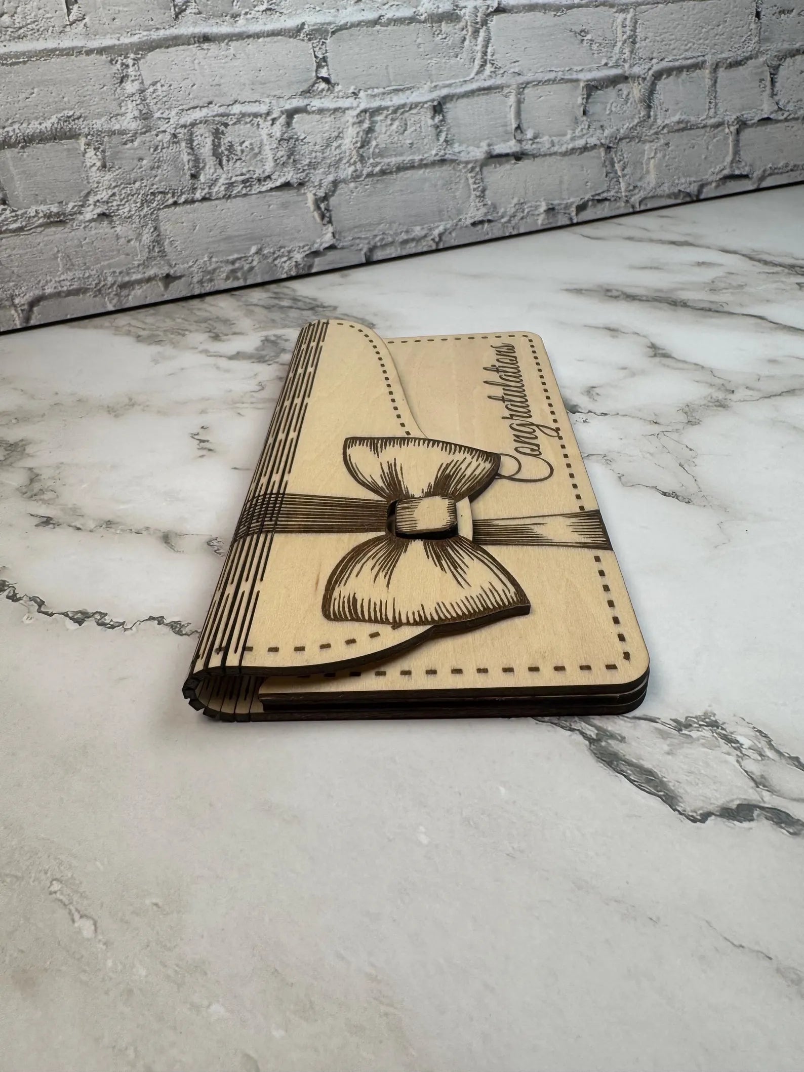 Personalized Wooden Money Envelope  Engraved Gift Card Holder