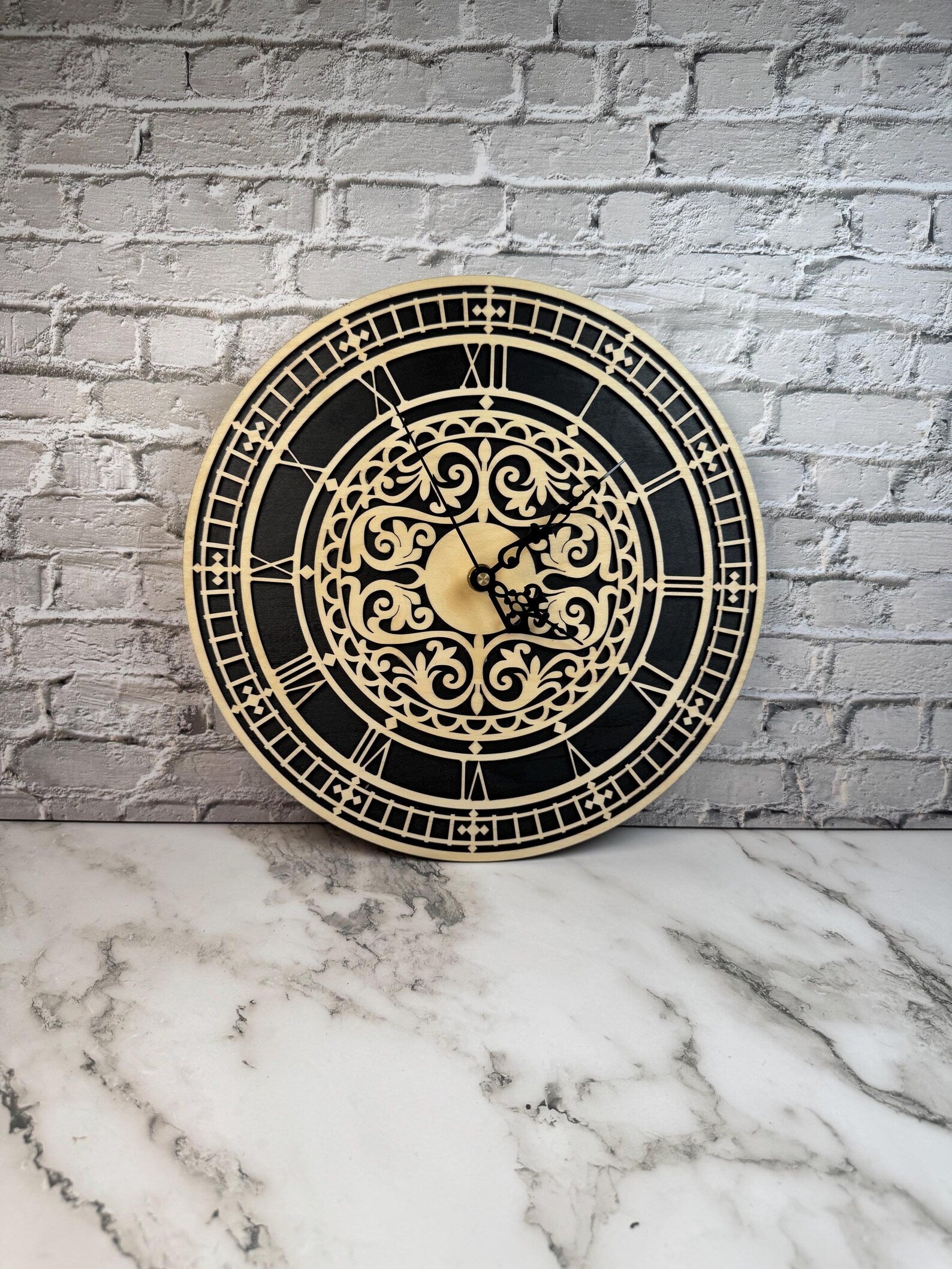 Laser Cut Wood Wall Clock | Vintage Design
