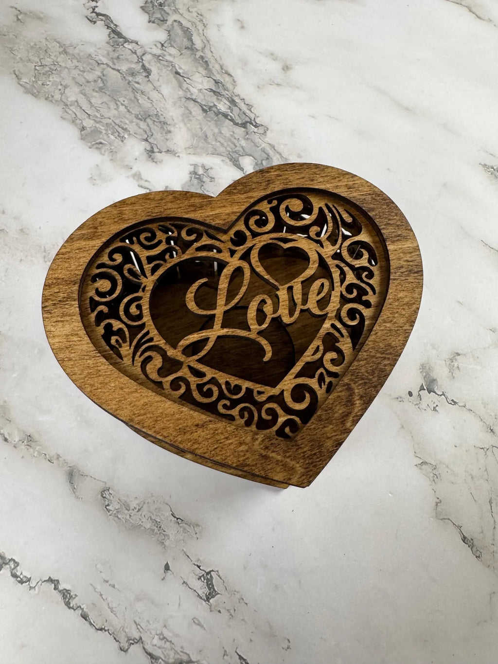 LOVE Wooden Candle Holder with Lid