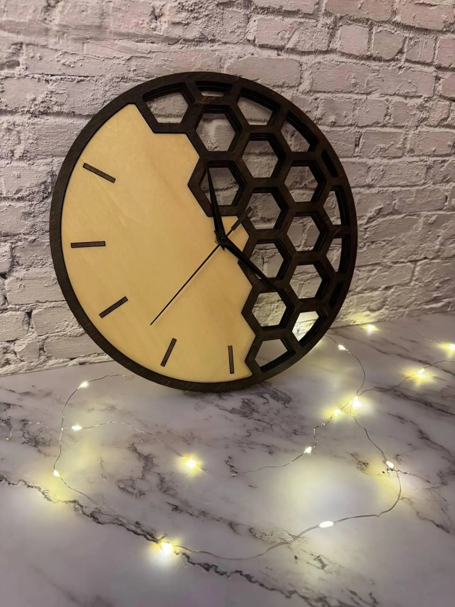 Honeycomb Wooden Clock