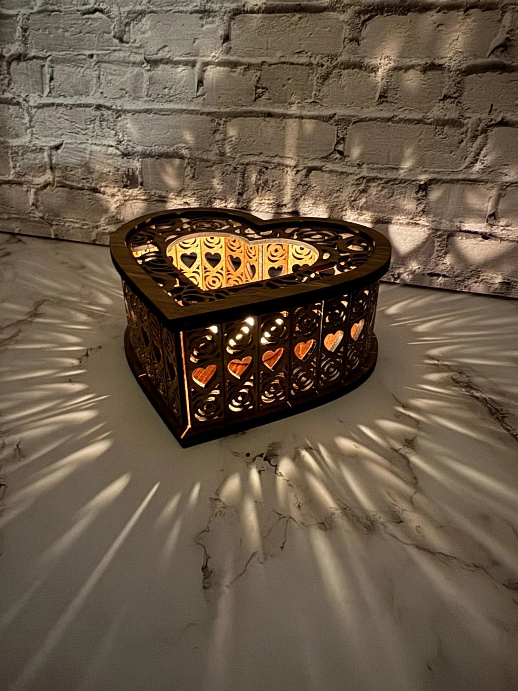 Heart Shaped Wooden Candle Holder