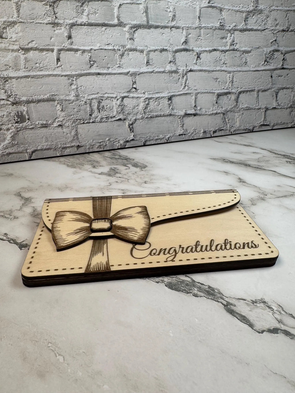 Personalized Wooden Money Envelope  Engraved Gift Card Holder