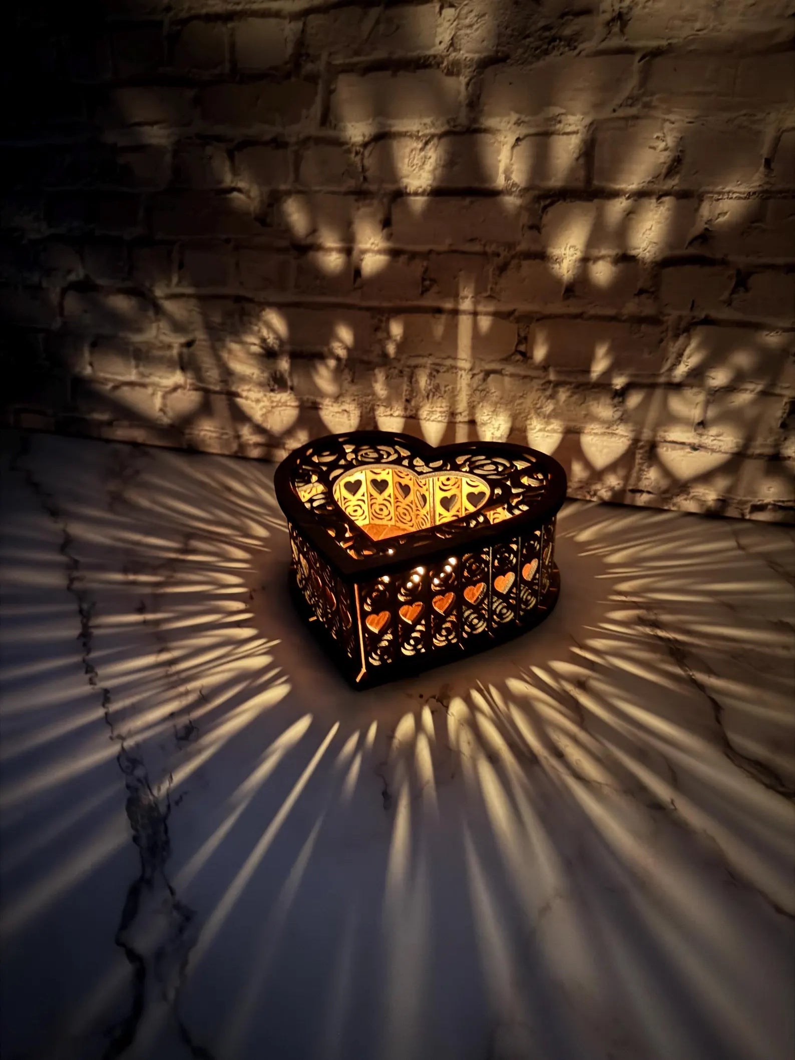 Heart Shaped Wooden Candle Holder