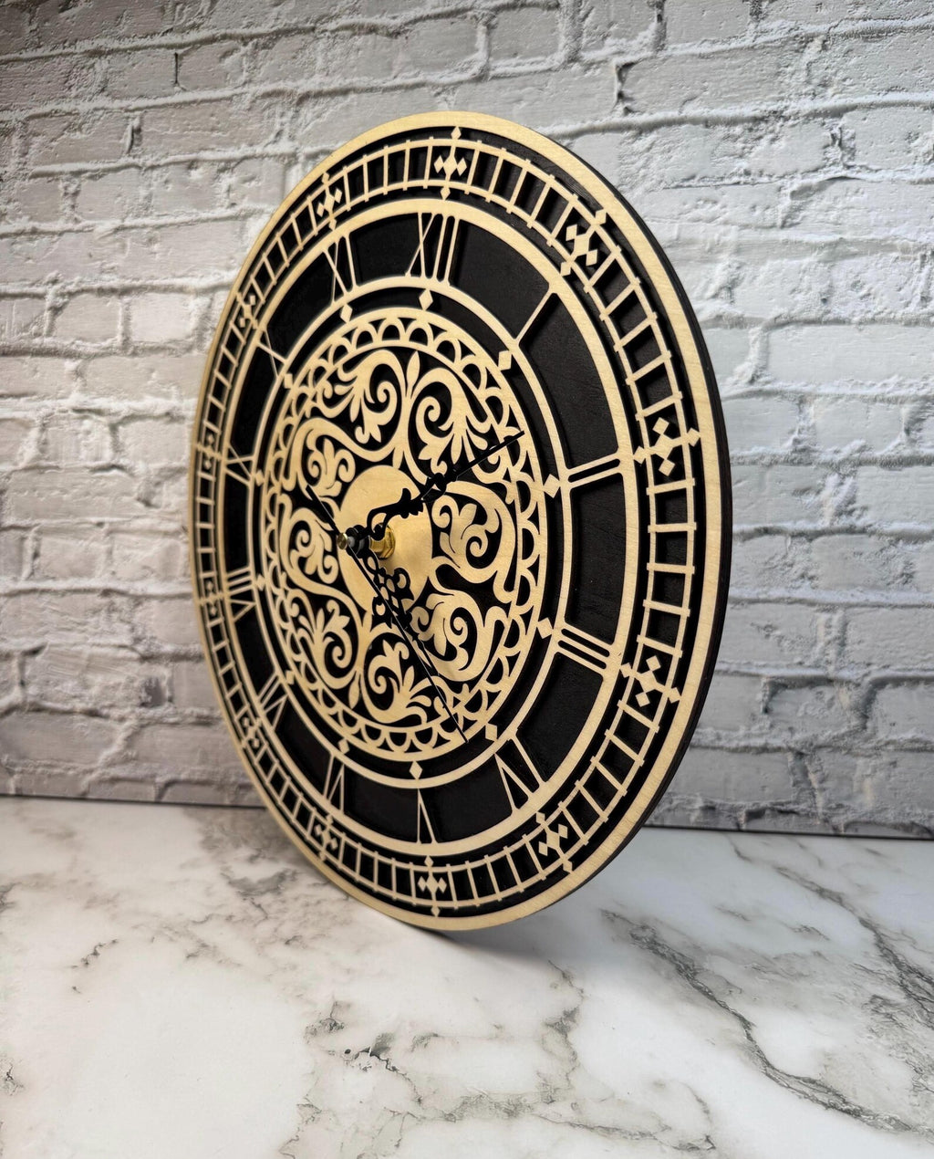 Laser Cut Wood Wall Clock | Vintage Design