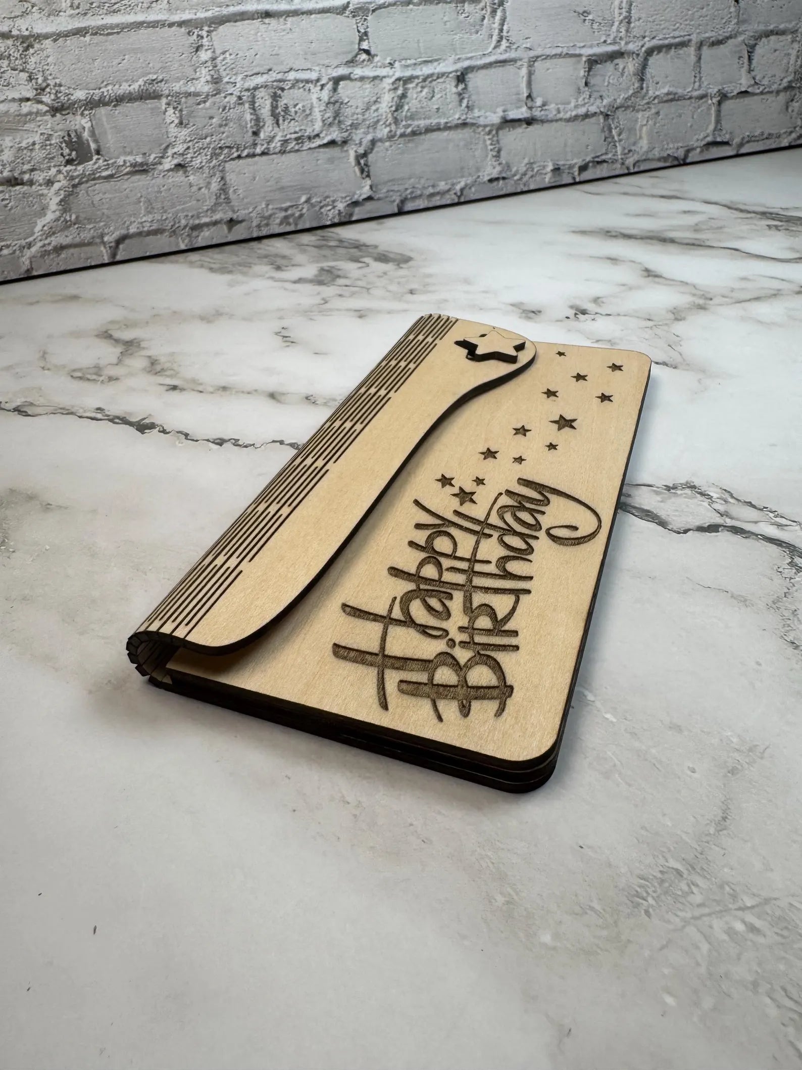 Engraved Birch Wood Birthday Money Envelope | Personalized Gift Card Holder