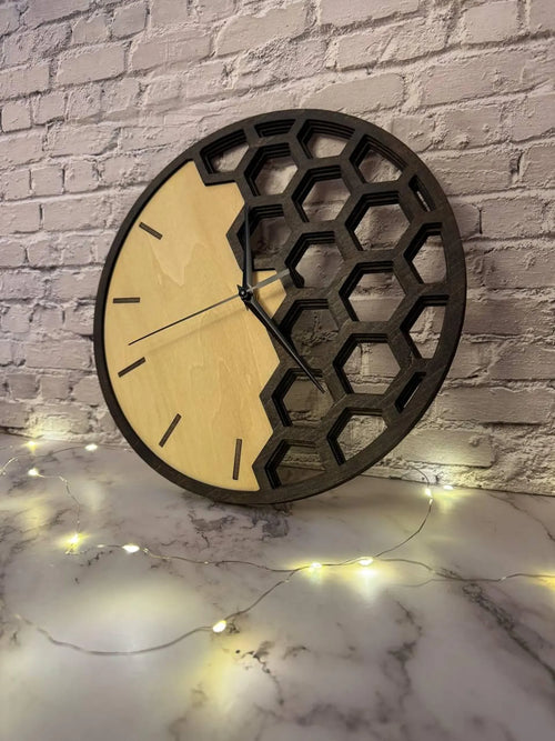Honeycomb Wooden Clock