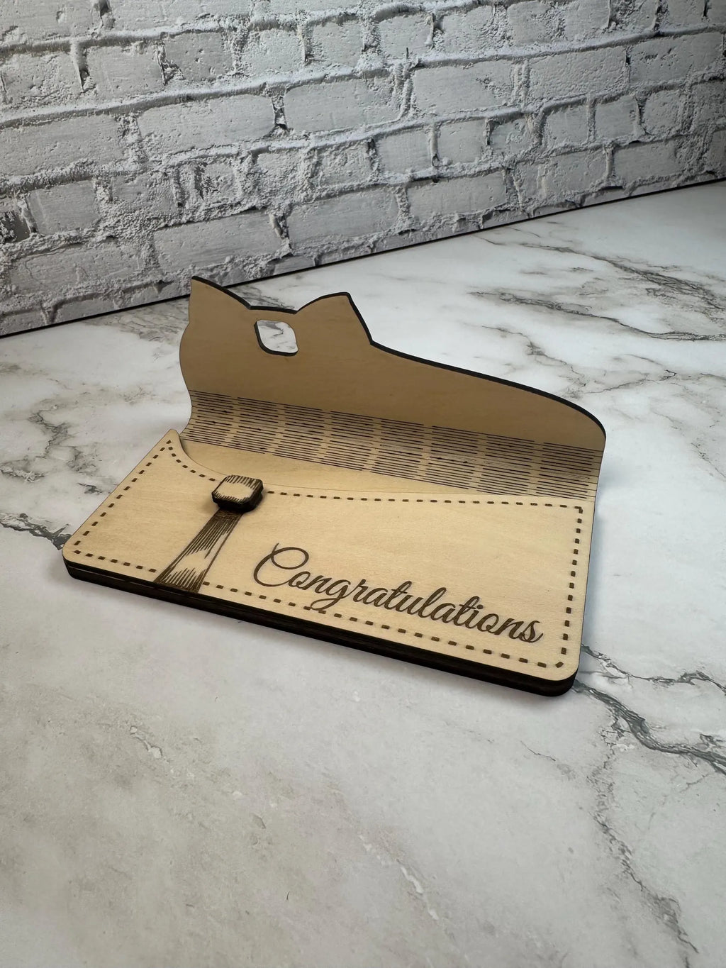Personalized Wooden Money Envelope  Engraved Gift Card Holder