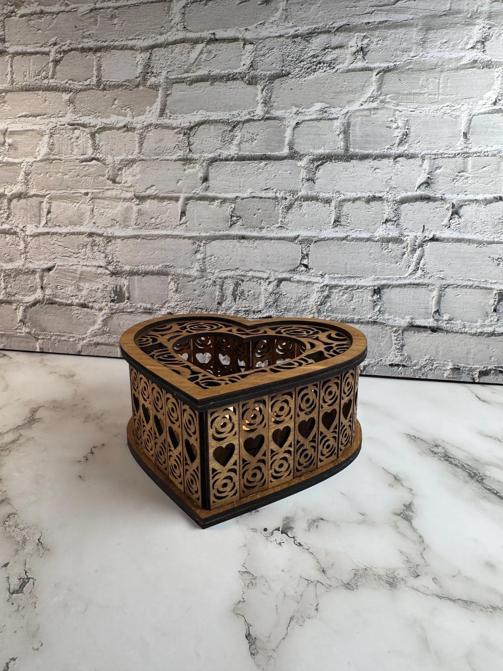 Heart Shaped Wooden Candle Holder