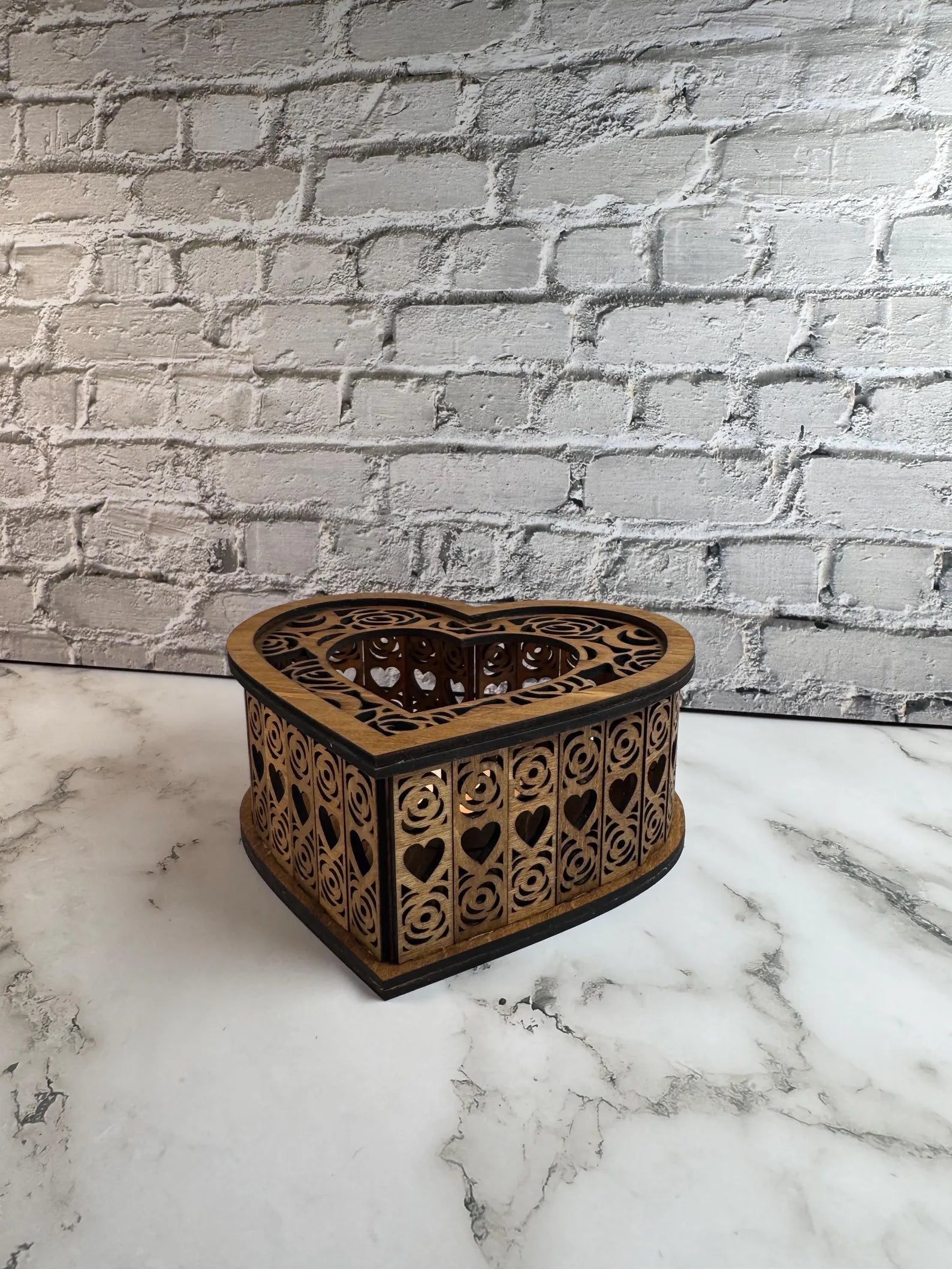 Heart Shaped Wooden Candle Holder