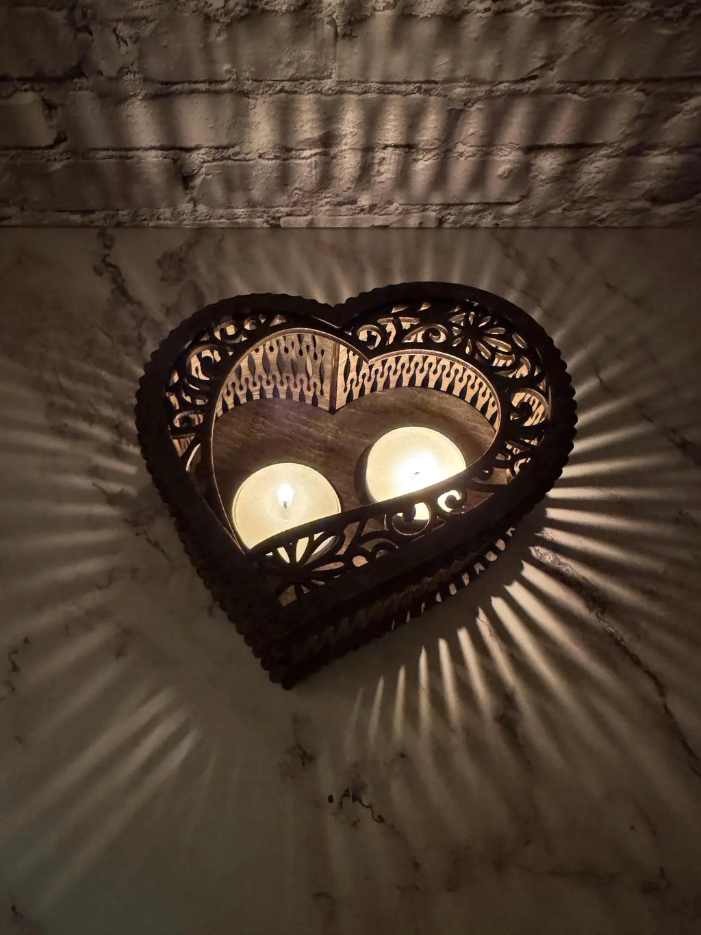 Set of 3 Heart Candle Holders