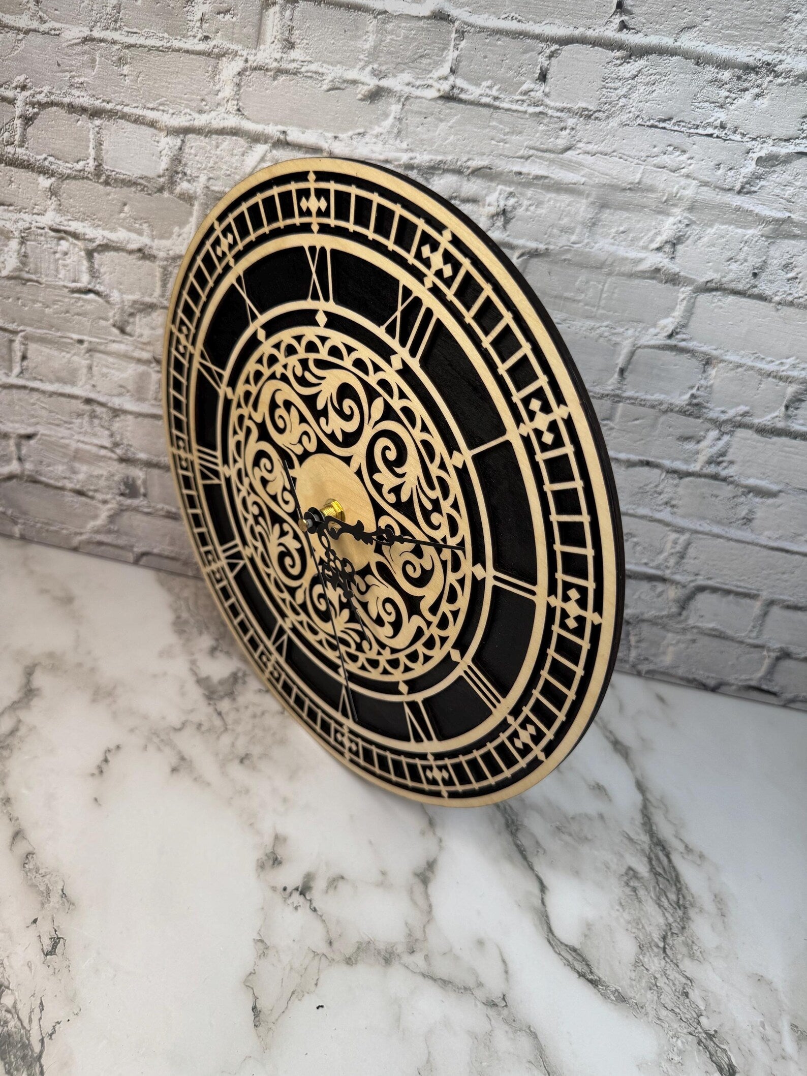 Laser Cut Wood Wall Clock | Vintage Design