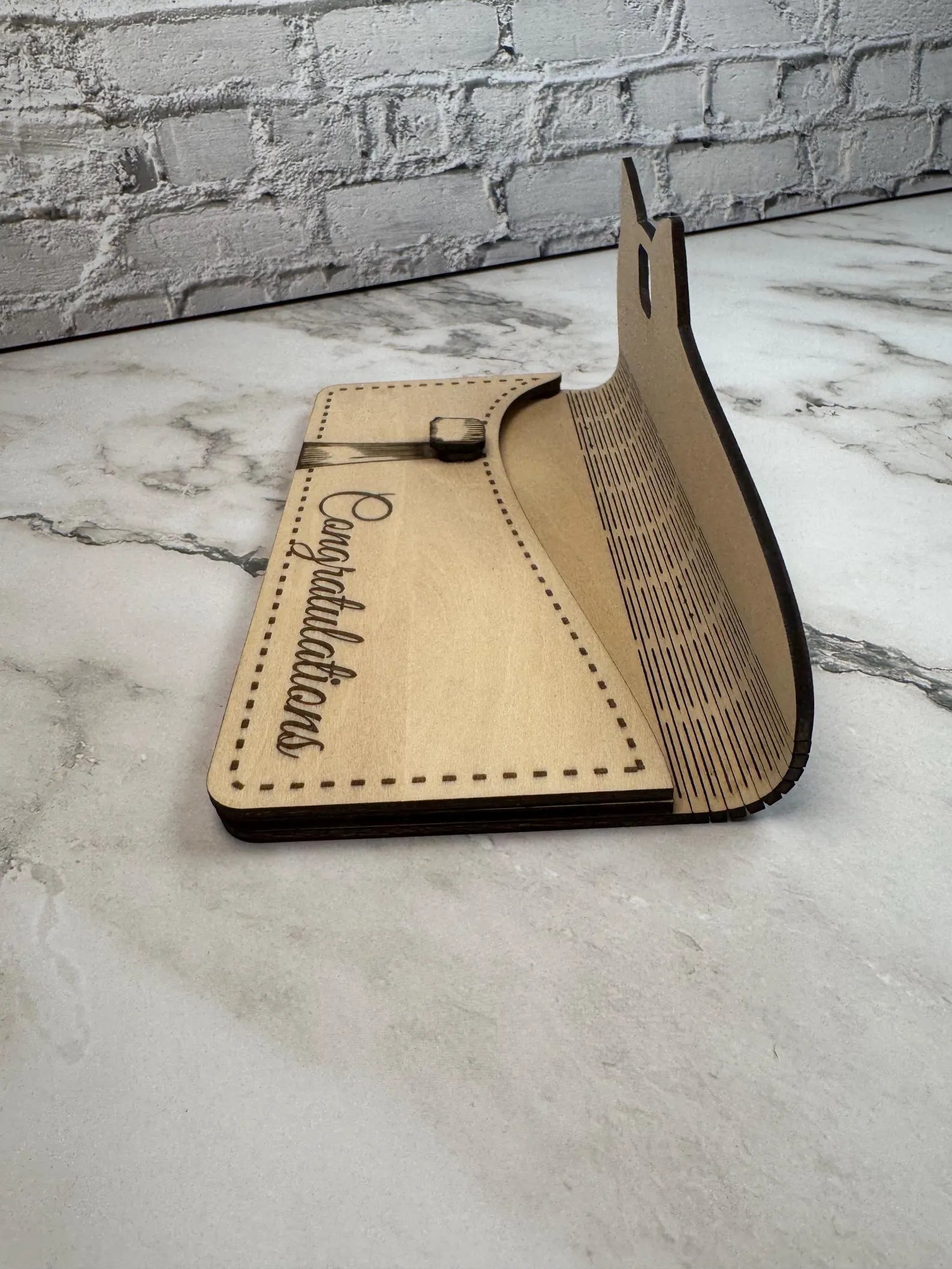 Personalized Wooden Money Envelope  Engraved Gift Card Holder