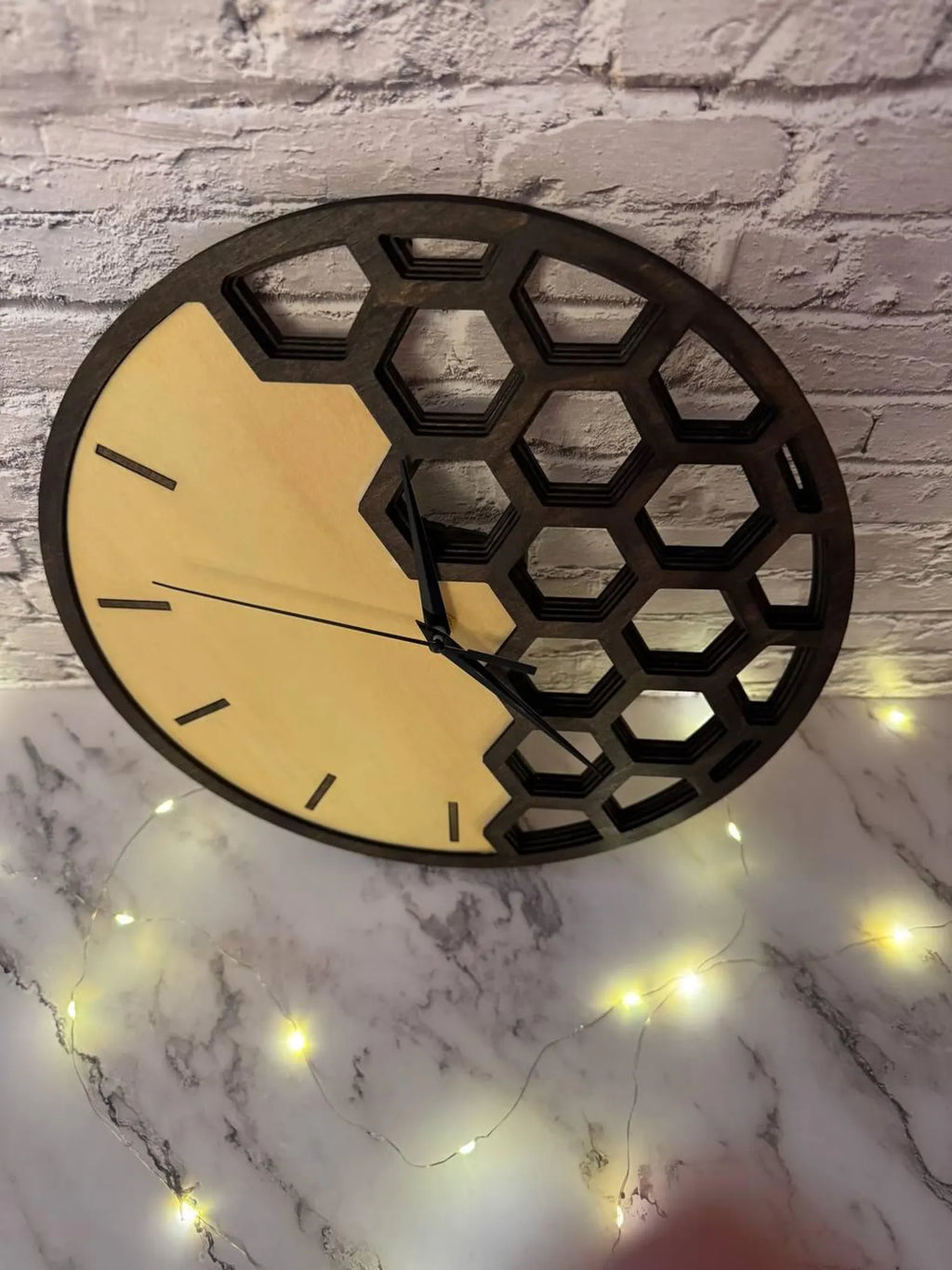 Honeycomb Wooden Clock