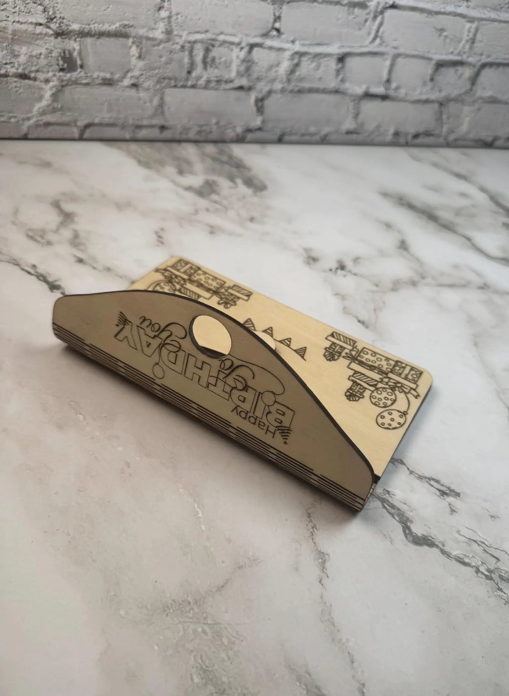 Personalized Laser Engraved Wooden Birthday Money Envelope