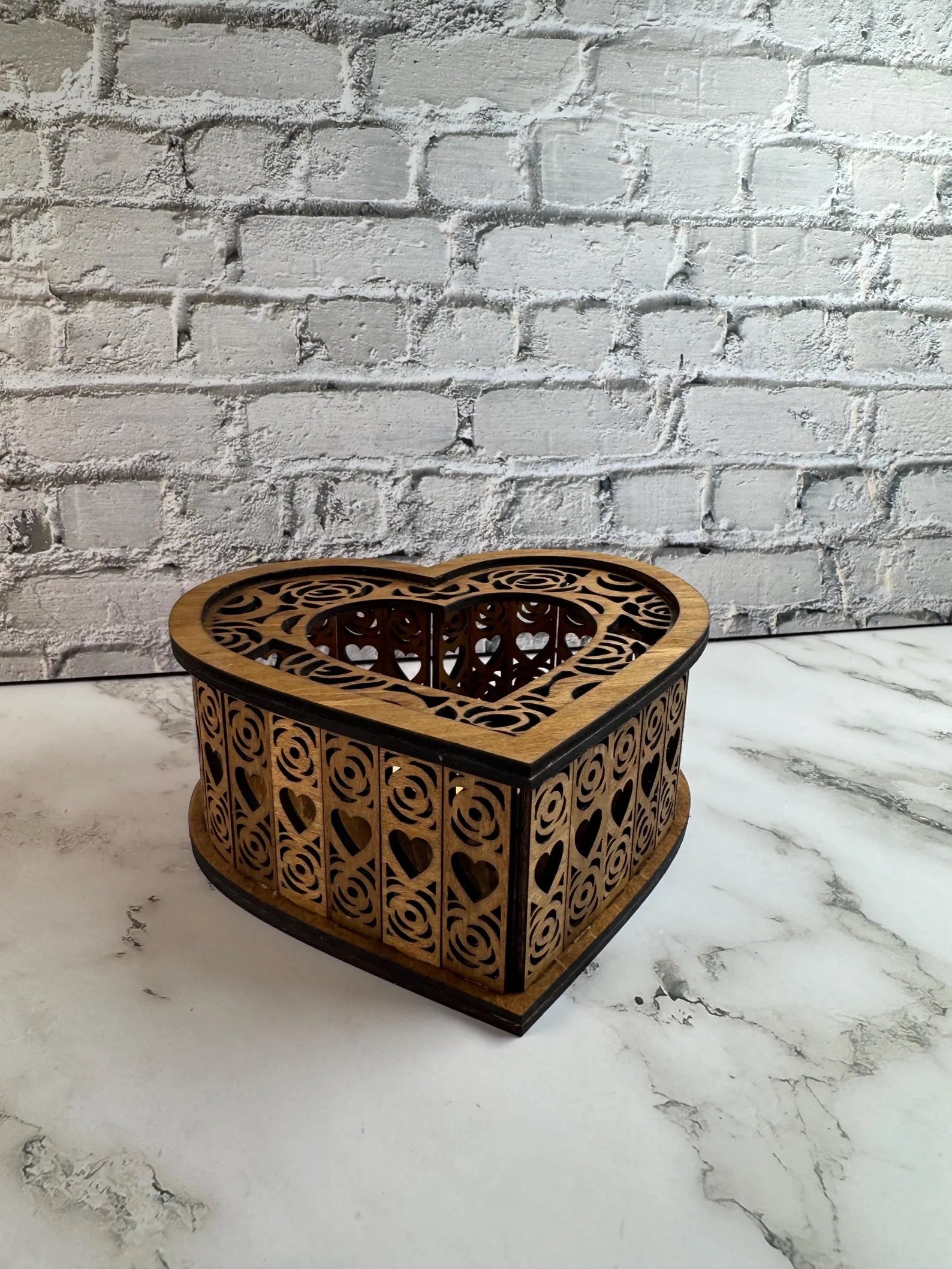 Heart Shaped Wooden Candle Holder