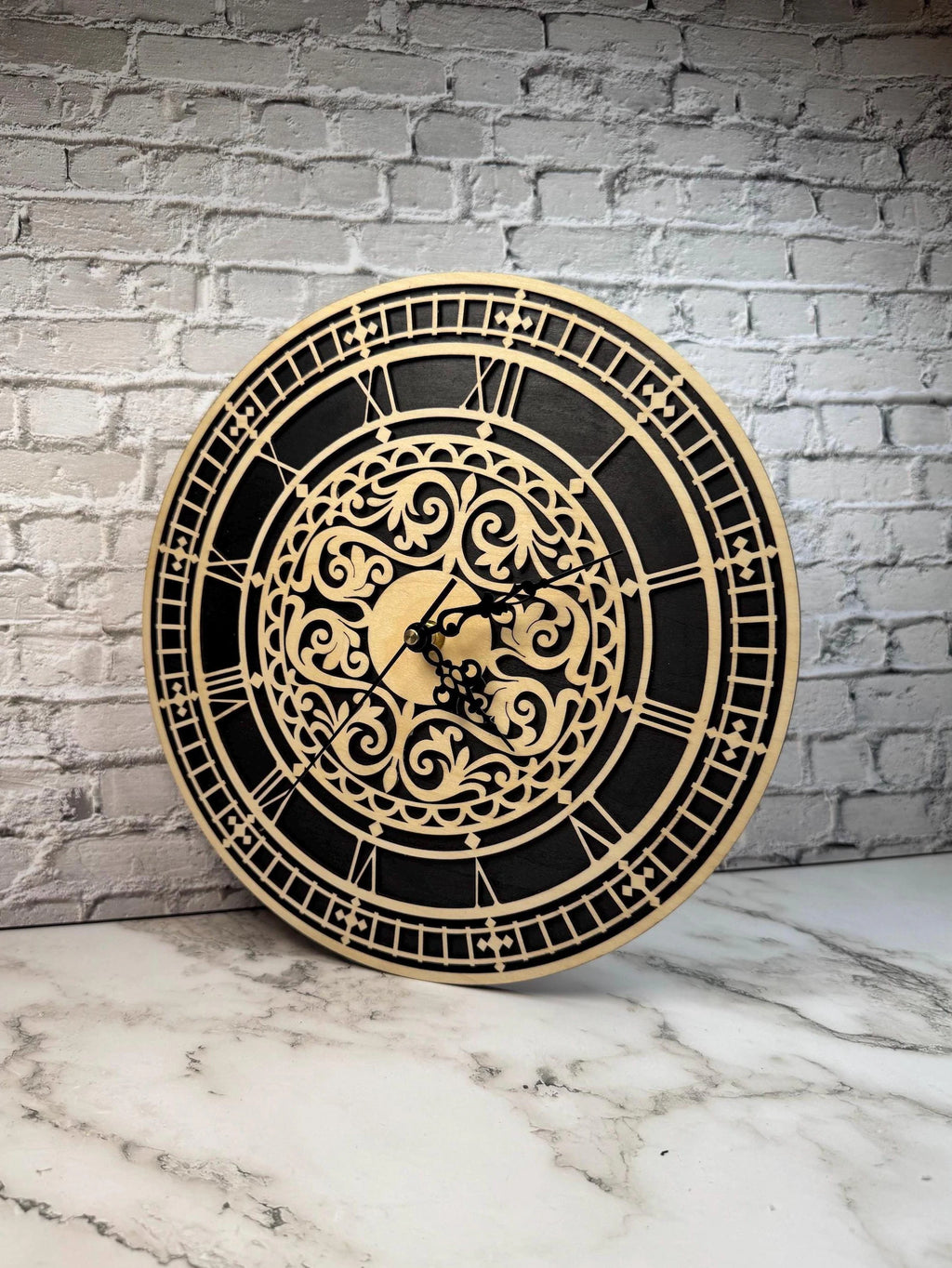 Laser Cut Wood Wall Clock | Vintage Design