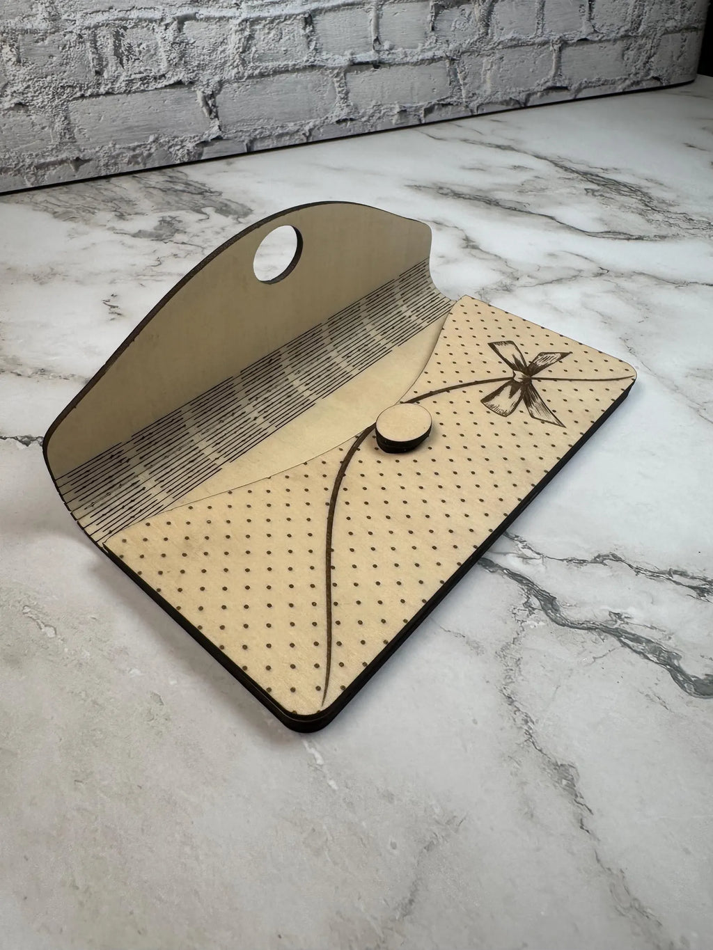 Engraved Wooden Congratulations Money Envelope  Gift Card Holder