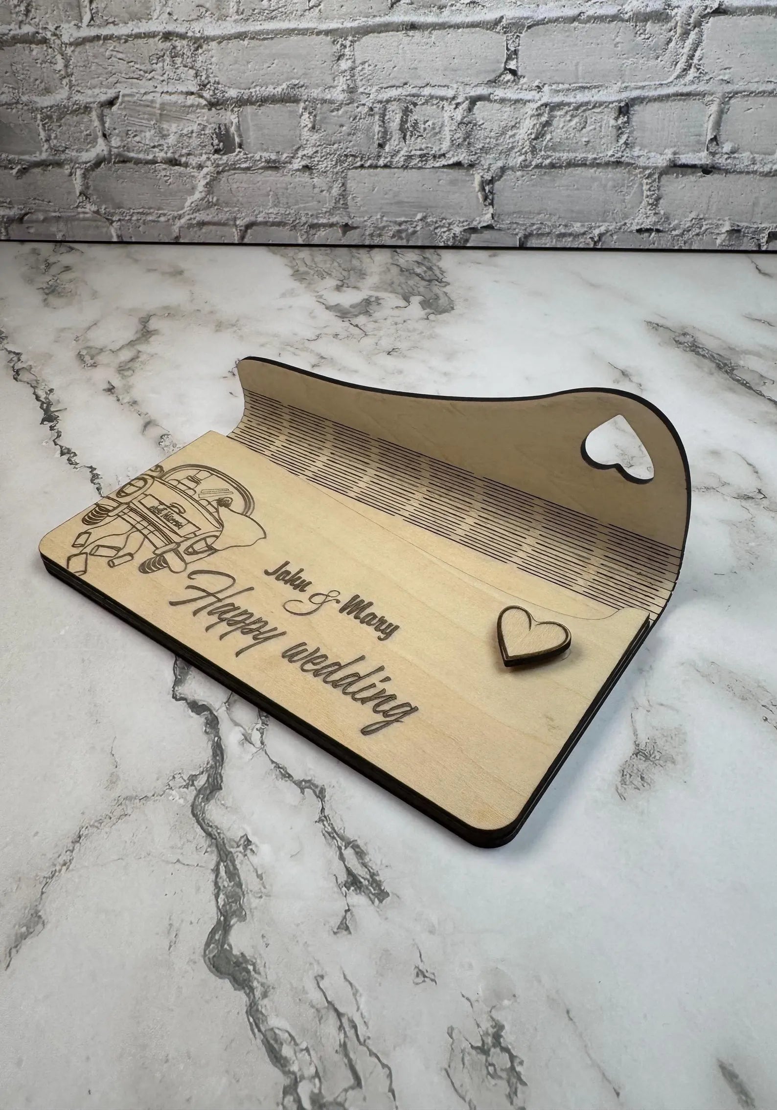 Personalized Wooden Money Envelope | Laser Engraved Gift Card Holder