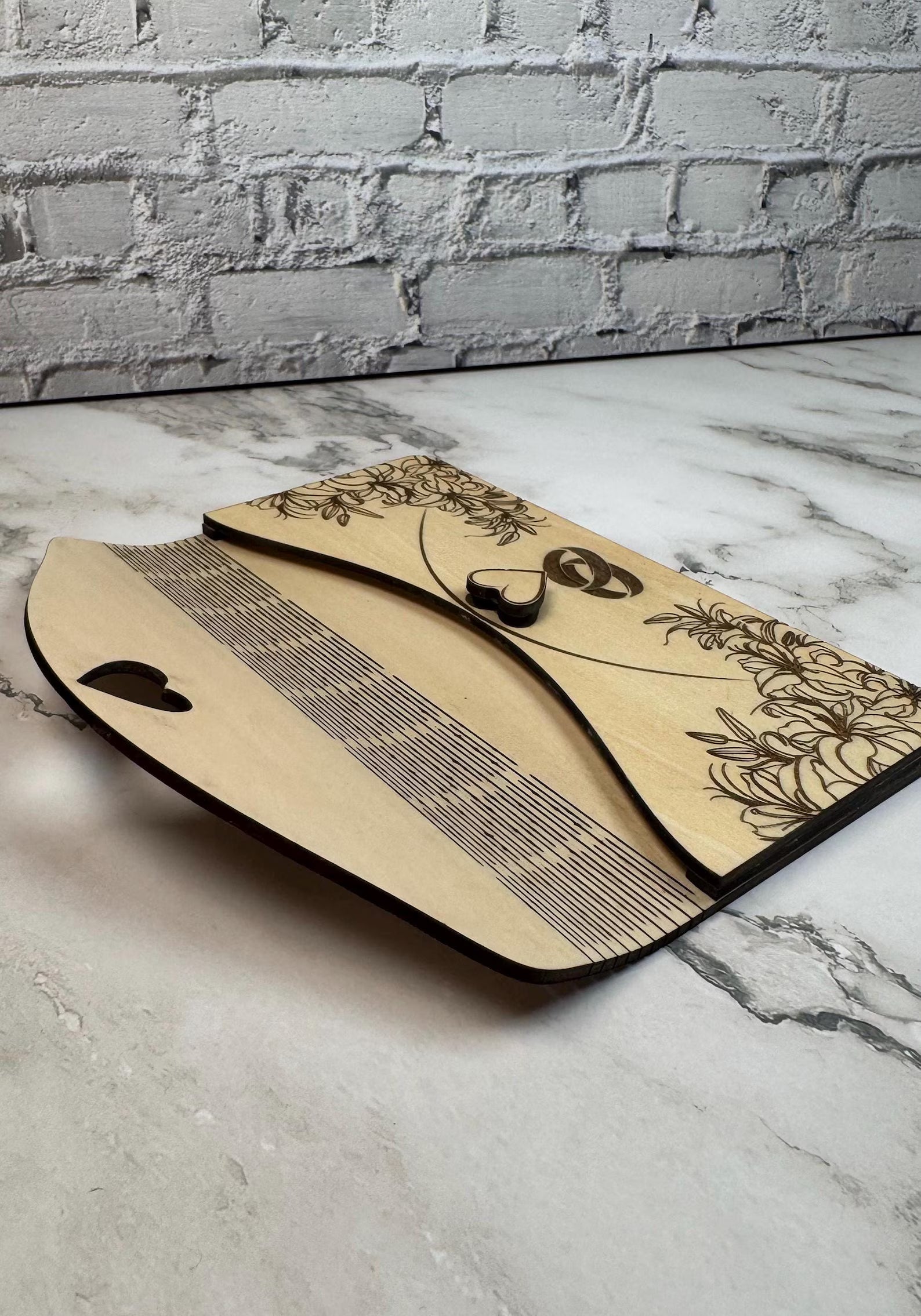 Personalized Wooden Wedding Money Envelope | Laser Engraved Gift Card Holder