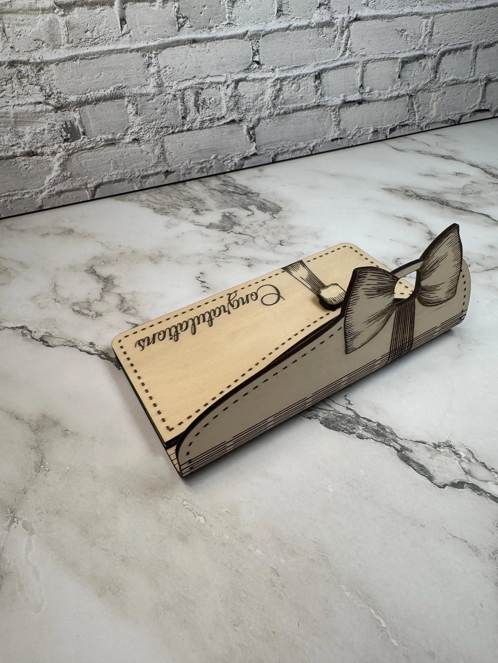 Personalized Wooden Money Envelope  Engraved Gift Card Holder