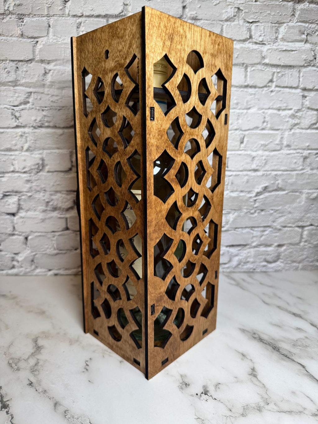 Laser Cut Wooden Wine Gift Box – “Congrats!” Engraved