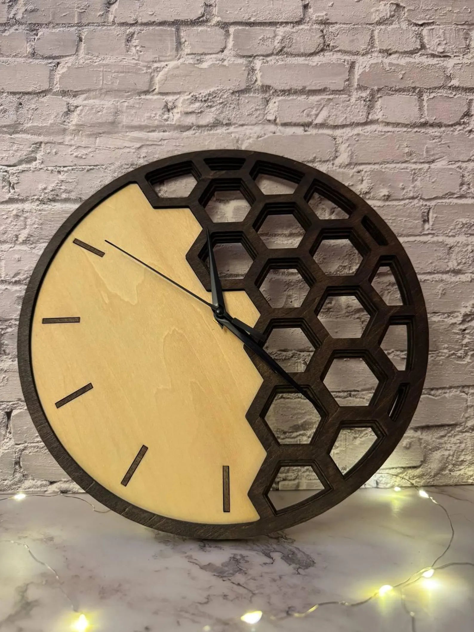 Honeycomb Wooden Clock
