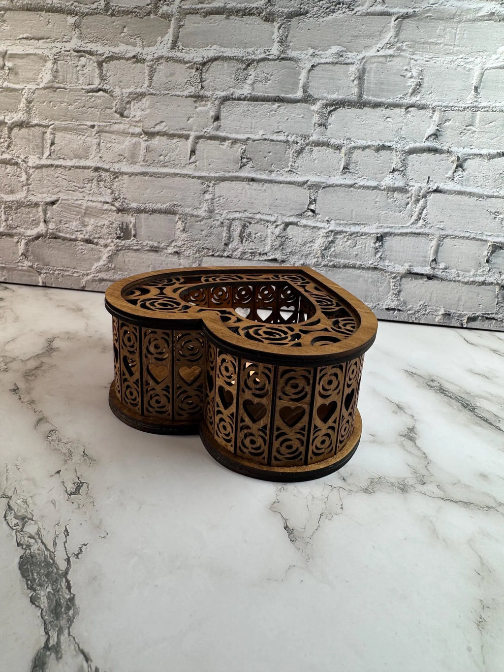 Heart Shaped Wooden Candle Holder