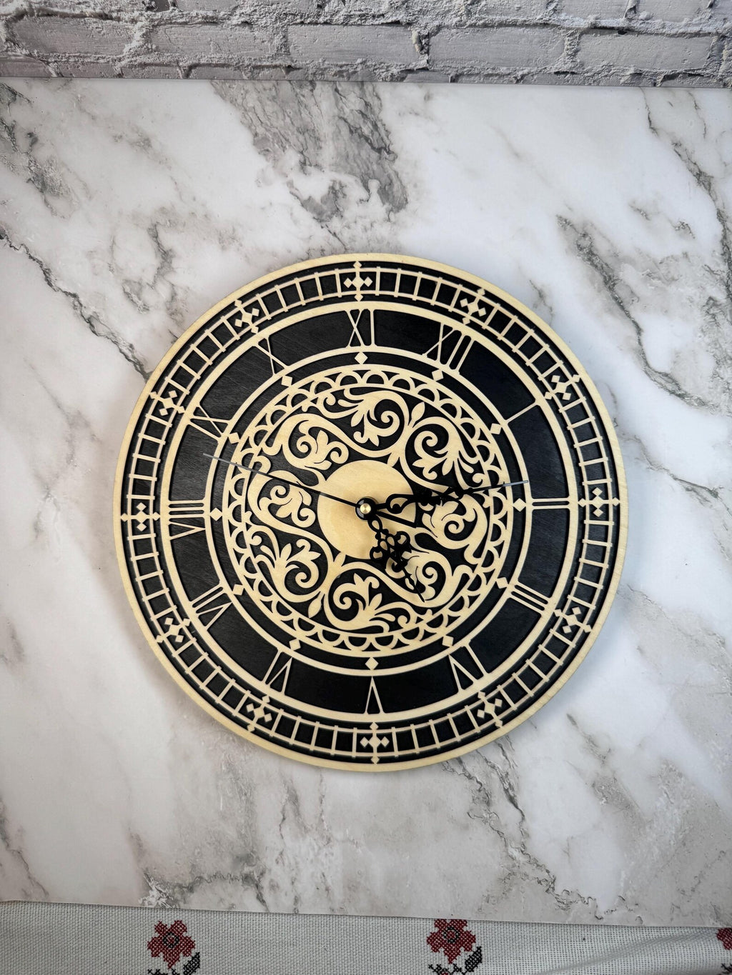 Laser Cut Wood Wall Clock | Vintage Design