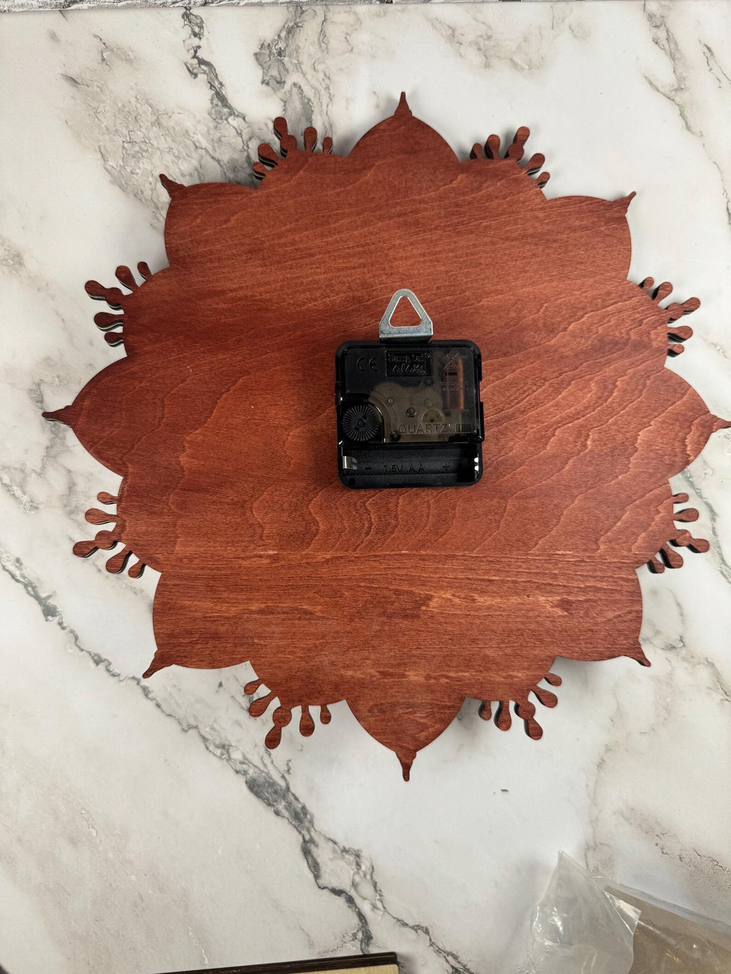 Wooden Wall Clock Mandala Style
