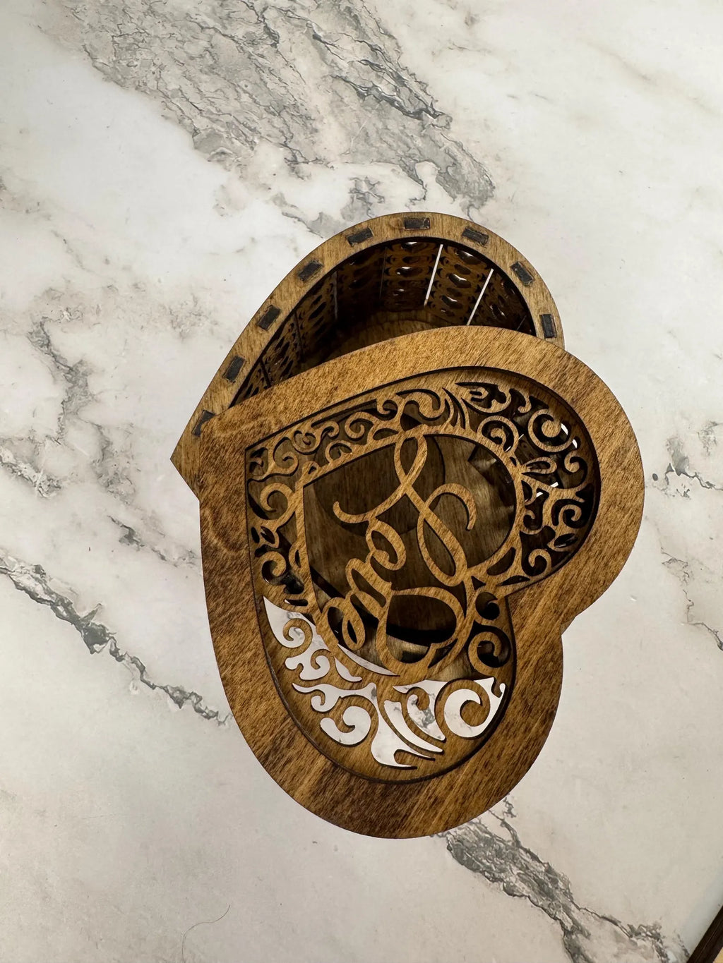 LOVE Wooden Candle Holder with Lid