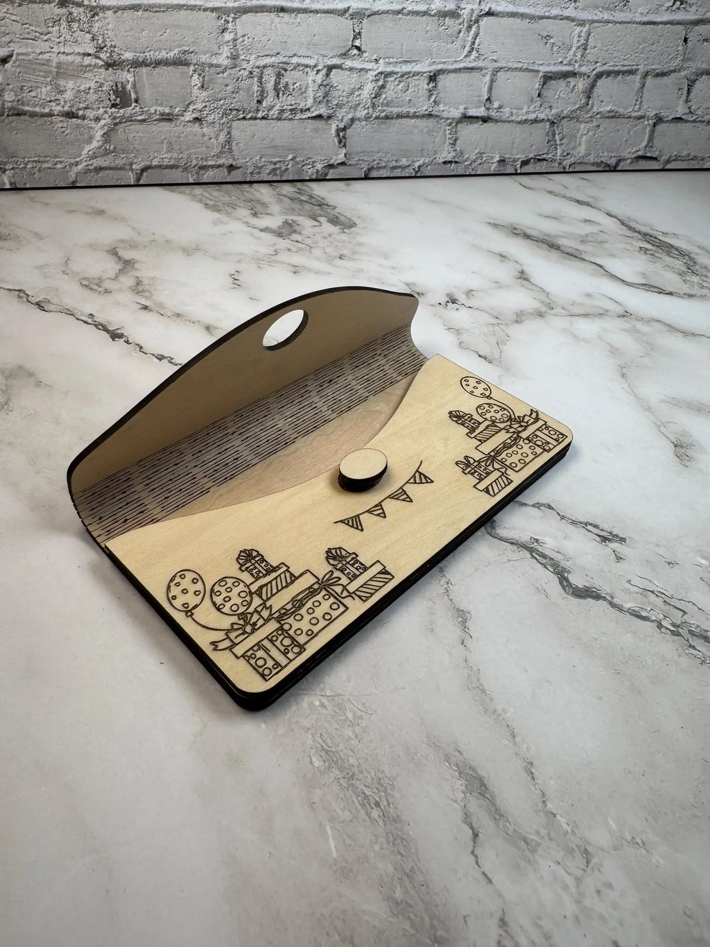 Personalized Laser Engraved Wooden Birthday Money Envelope