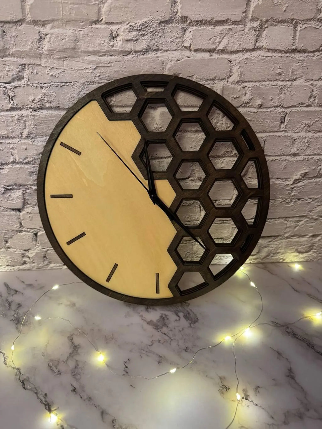 Honeycomb Wooden Clock