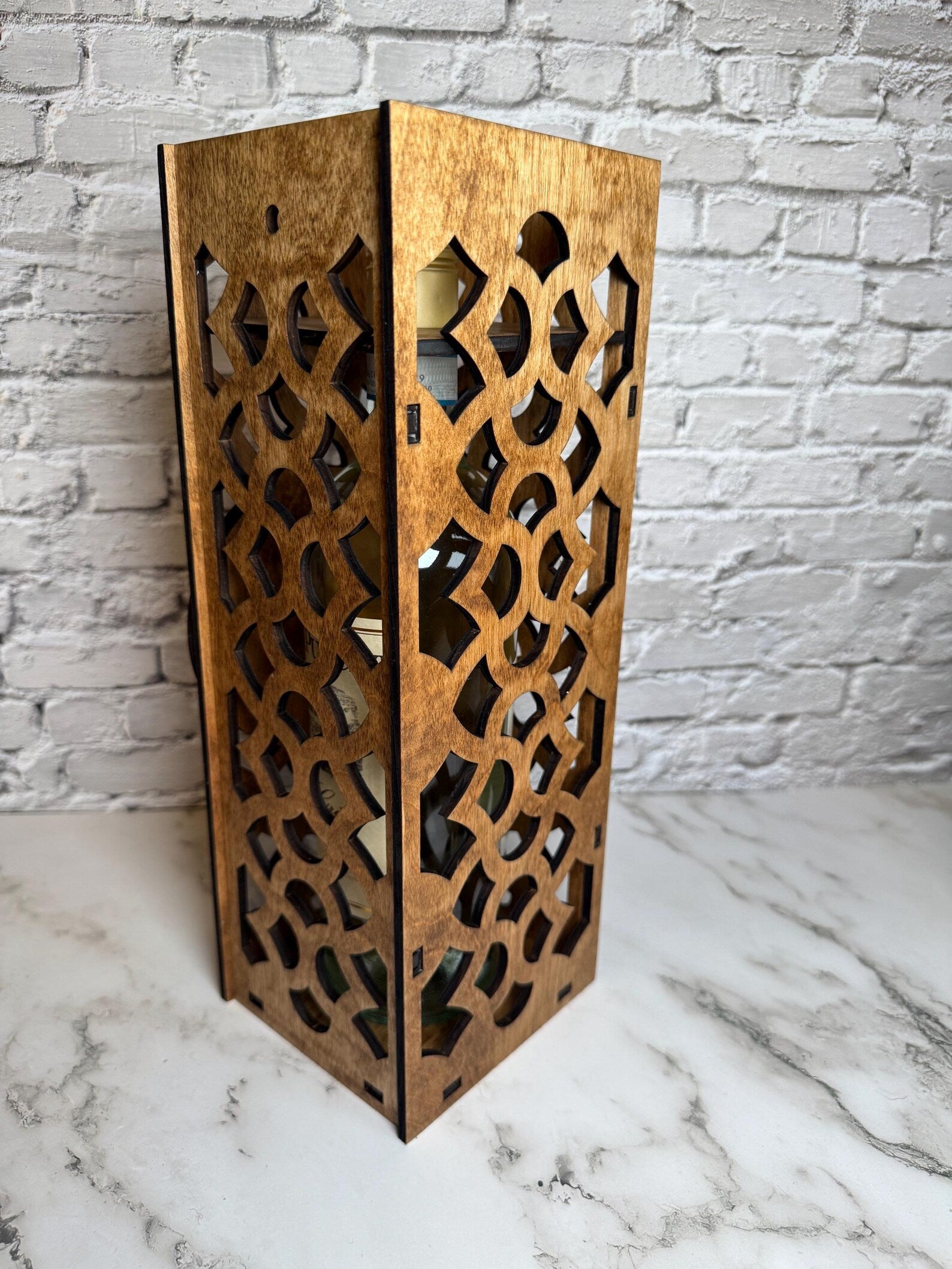 Laser Cut Wooden Wine Gift Box – “Congrats!” Engraved