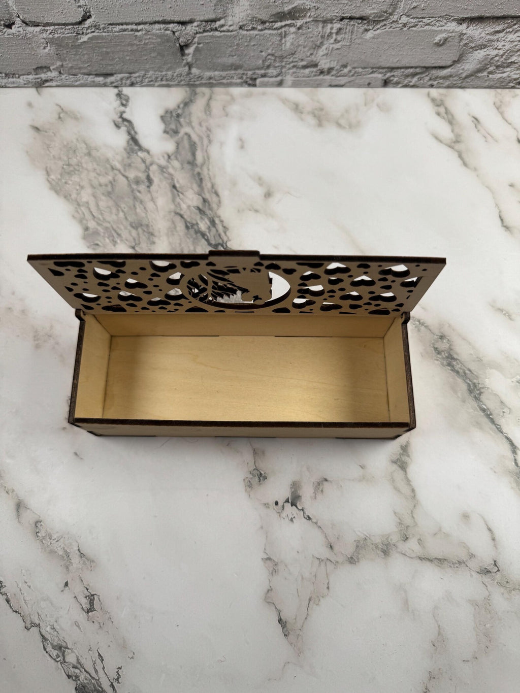 Wooden Candy Box with Hearts | Gift Box for Chocolates