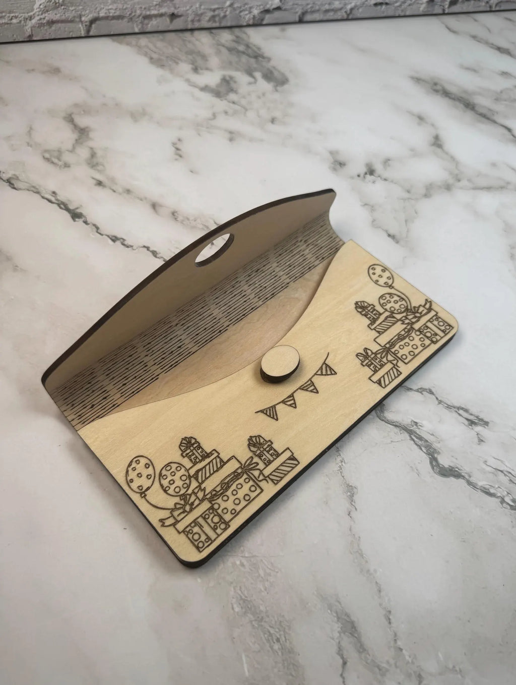 Personalized Laser Engraved Wooden Birthday Money Envelope