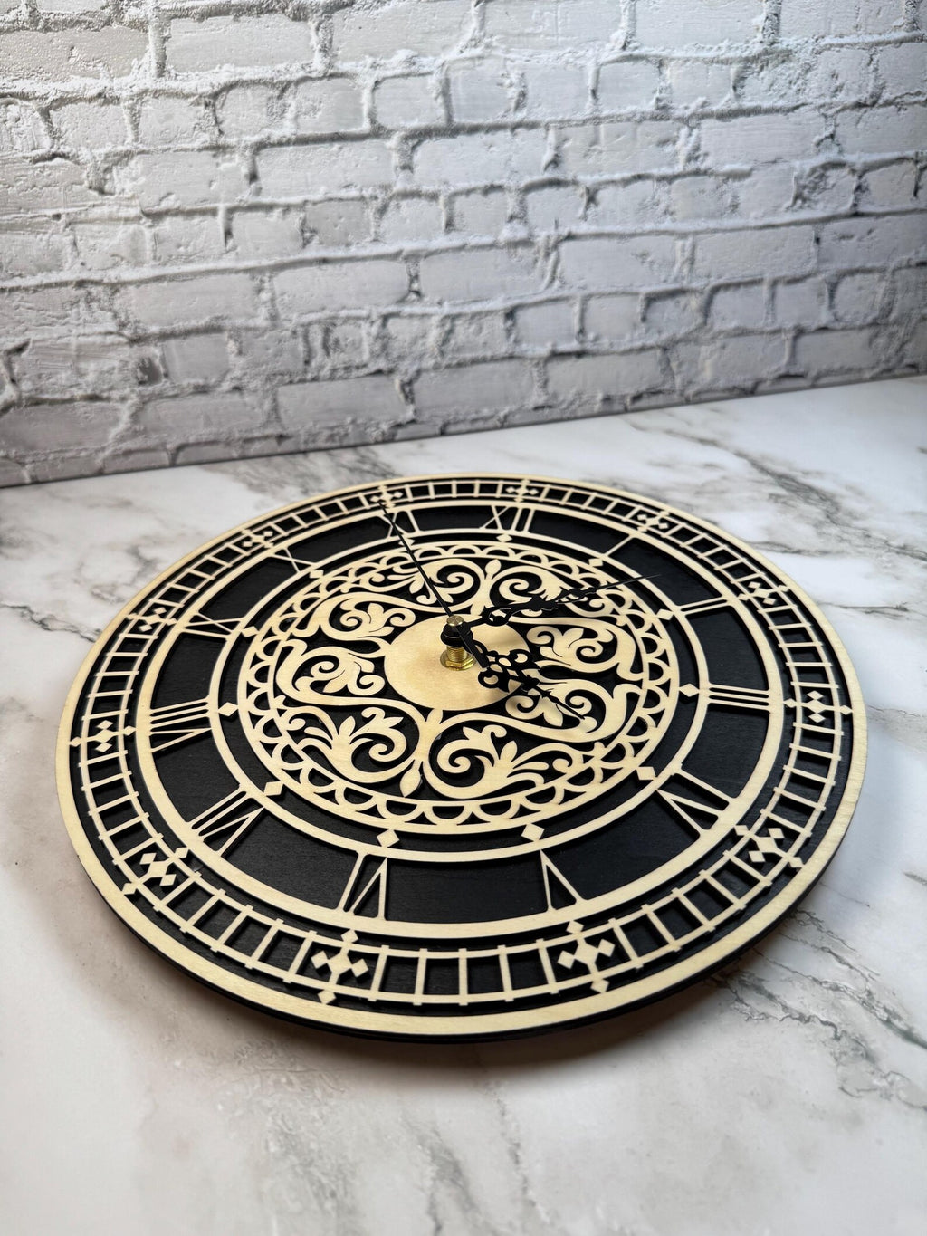 Laser Cut Wood Wall Clock | Vintage Design