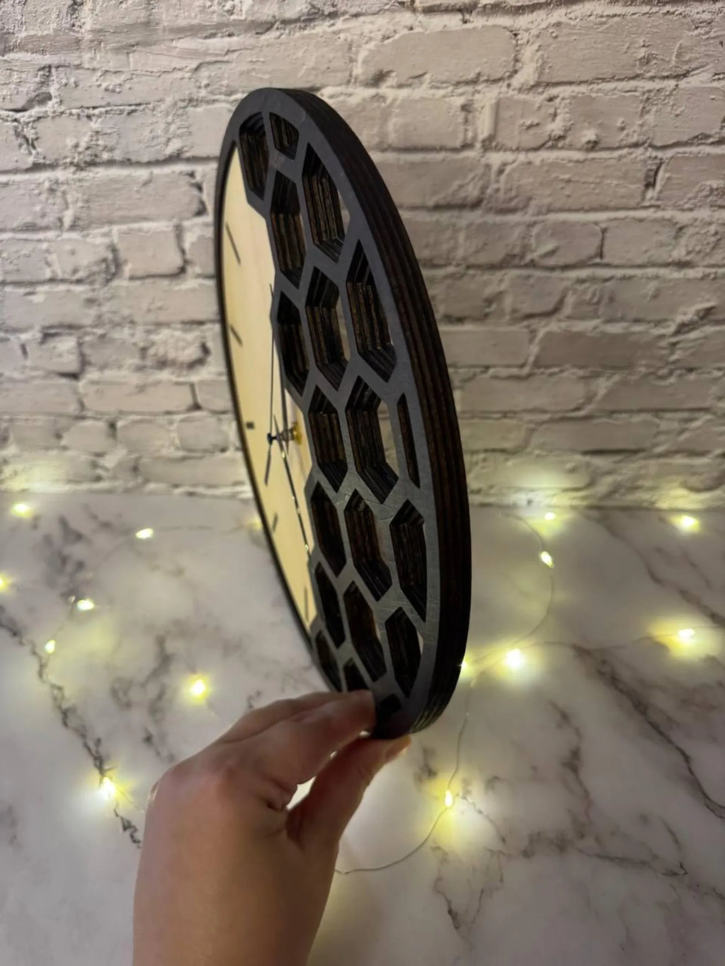 Honeycomb Wooden Clock