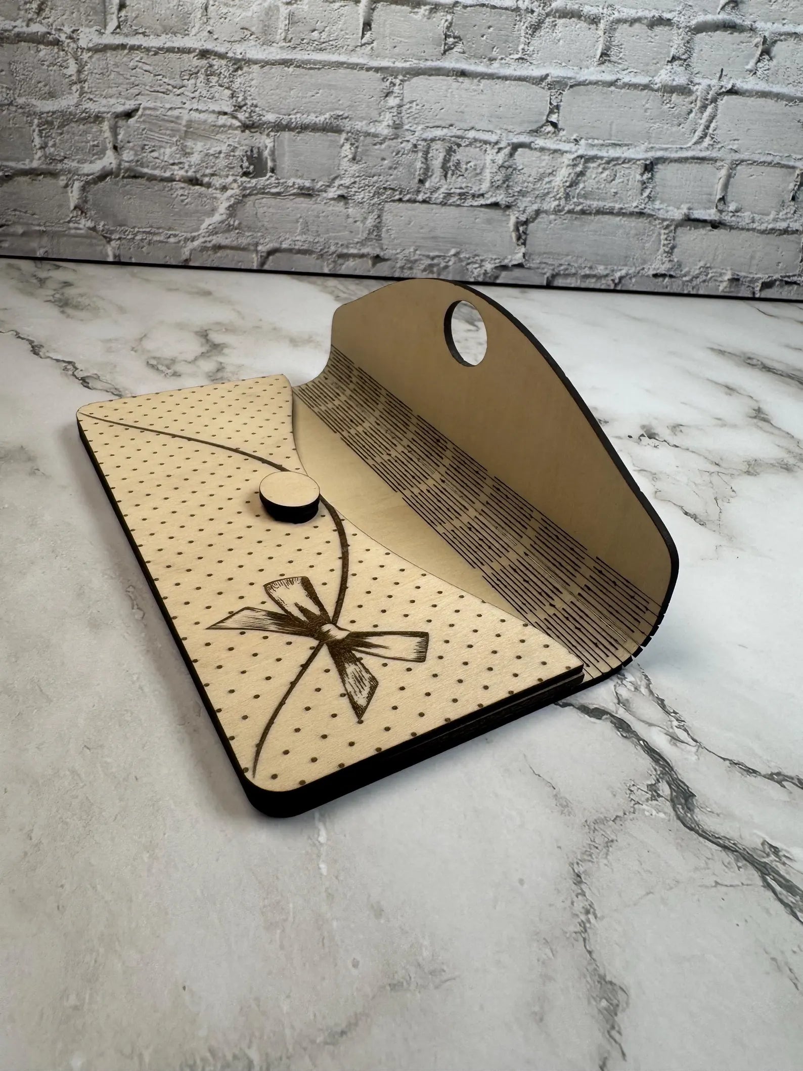 Engraved Wooden Congratulations Money Envelope  Gift Card Holder