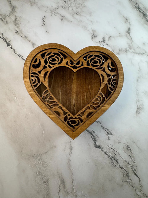 Heart Shaped Wooden Candle Holder