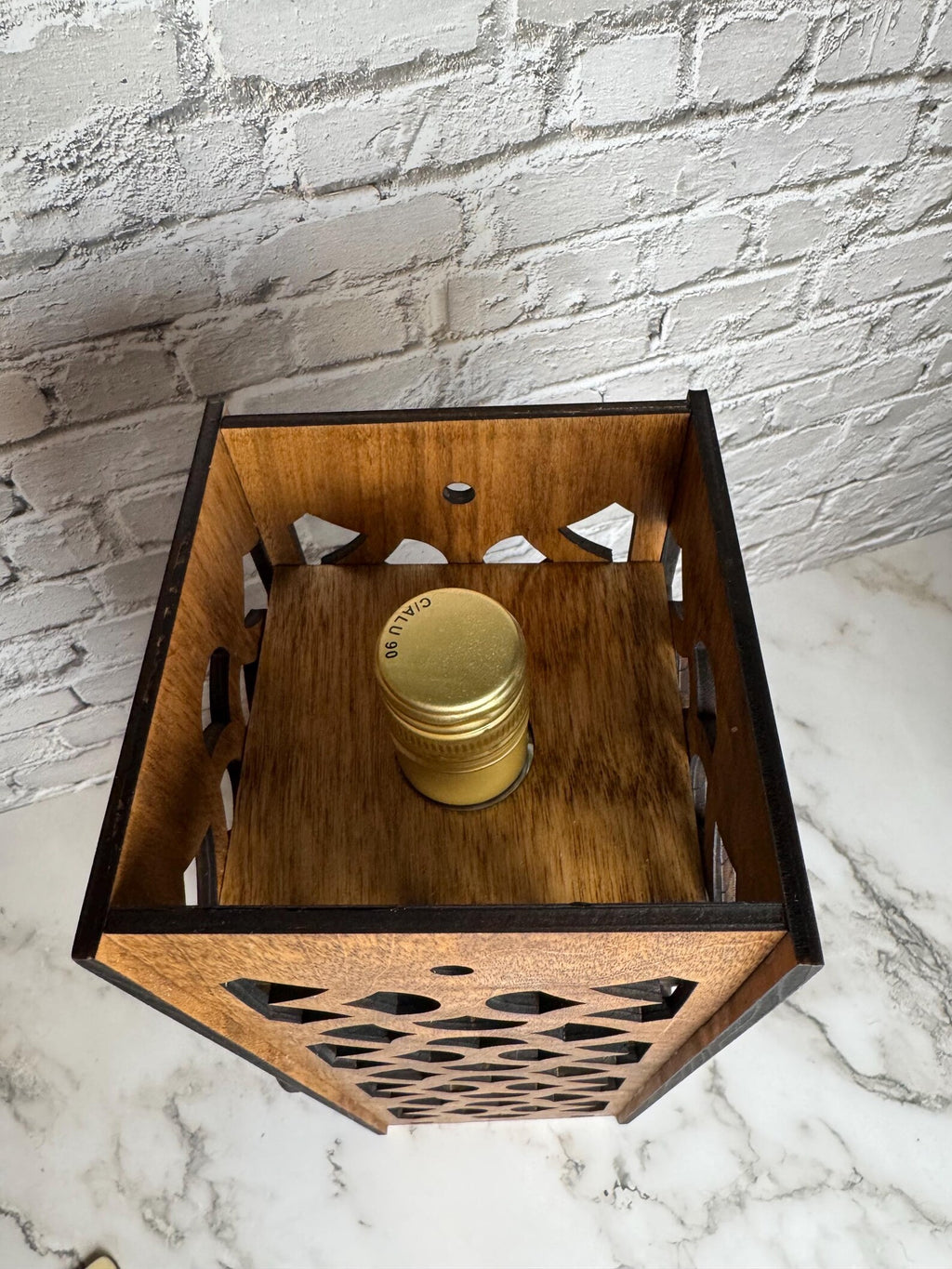 Laser Cut Wooden Wine Gift Box – “Congrats!” Engraved