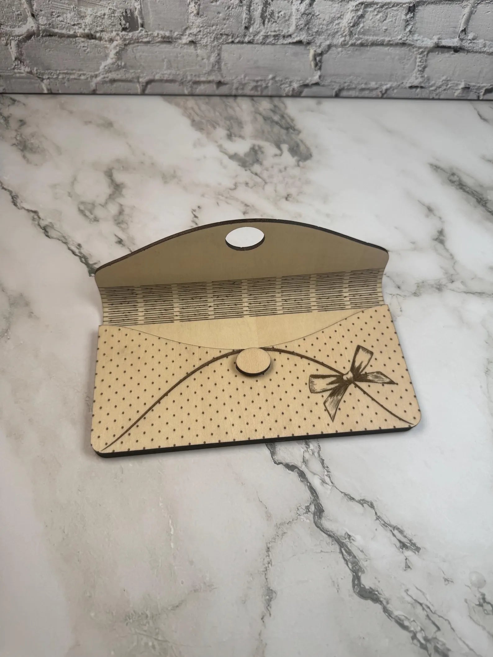 Engraved Wooden Congratulations Money Envelope  Gift Card Holder