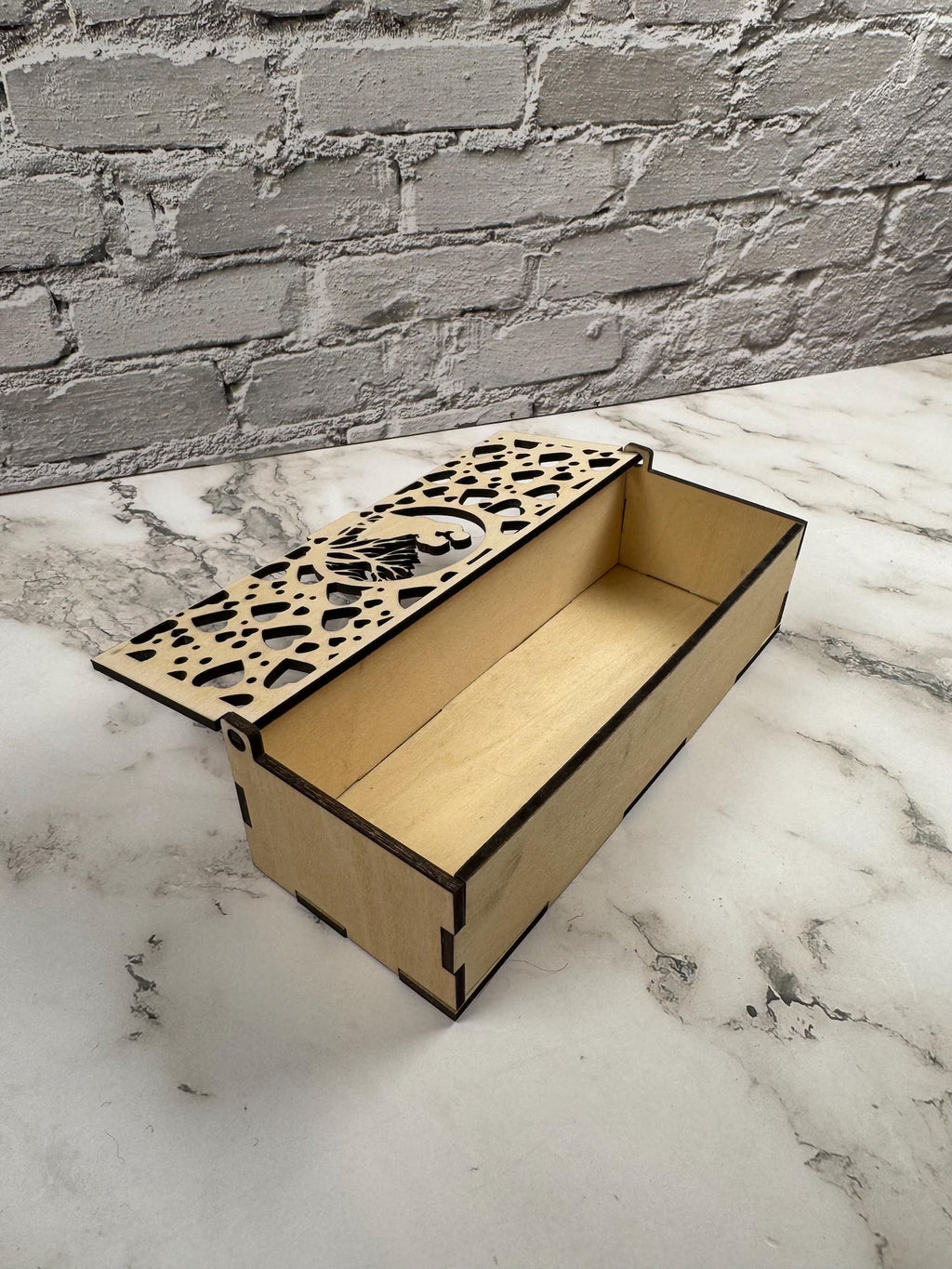 Wooden Candy Box with Hearts | Gift Box for Chocolates