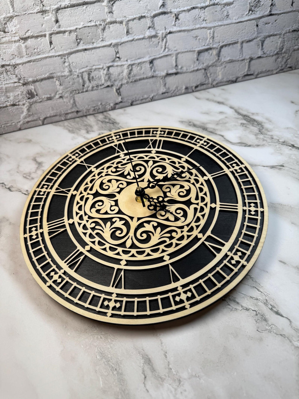 Laser Cut Wood Wall Clock | Vintage Design
